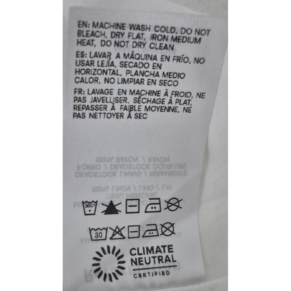 Reformation Dress Womens 6 White Blue Floral Linen Puff Sleeve Smocked Maxi - Picture 5 of 11